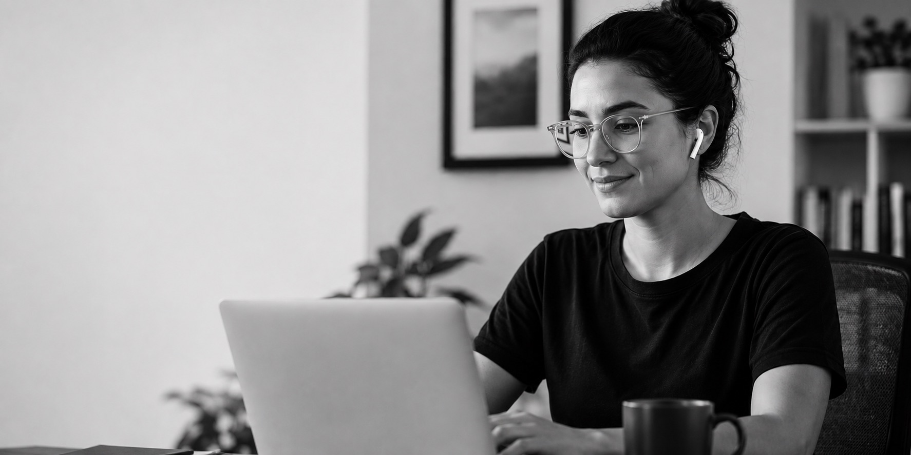 A Costa Rican professional working remotely at a laptop